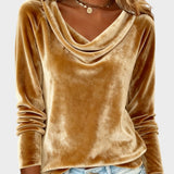 Аурелия – кадифен топ с падащо деколте