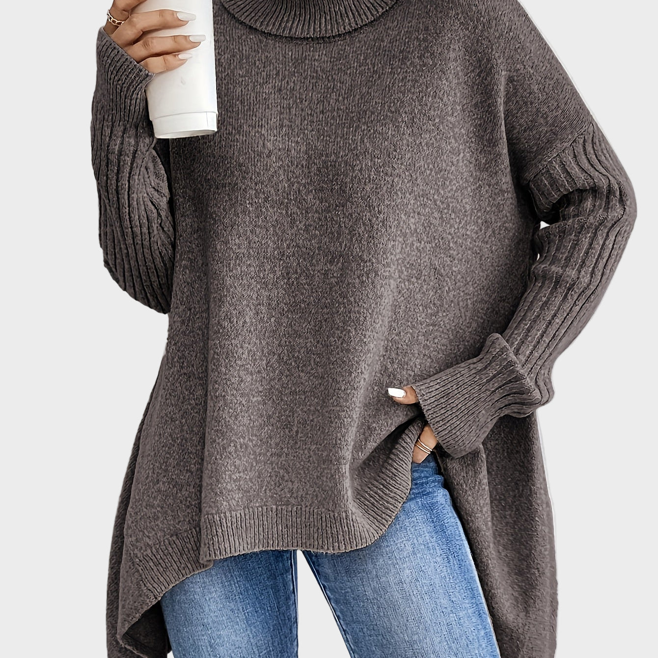 Мила – Свободен Поло Пуловер