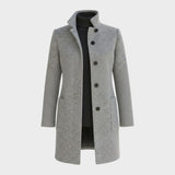 Чай - Класически вълнен палто с ретро копчета