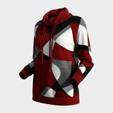 Плетена блуза с артистичен дизайн и качулка